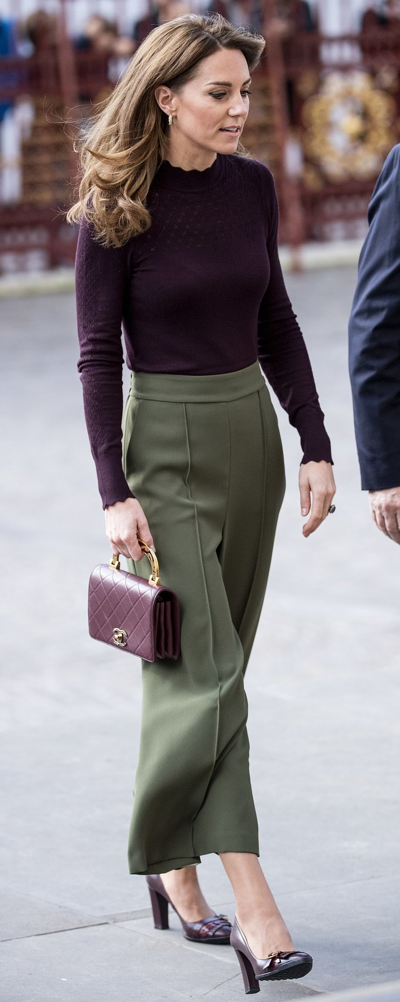 Jigsaw Khaki Relaxed Gathered Waist Culotte as seen on Kate Middleton, The Duchess of Cambridge