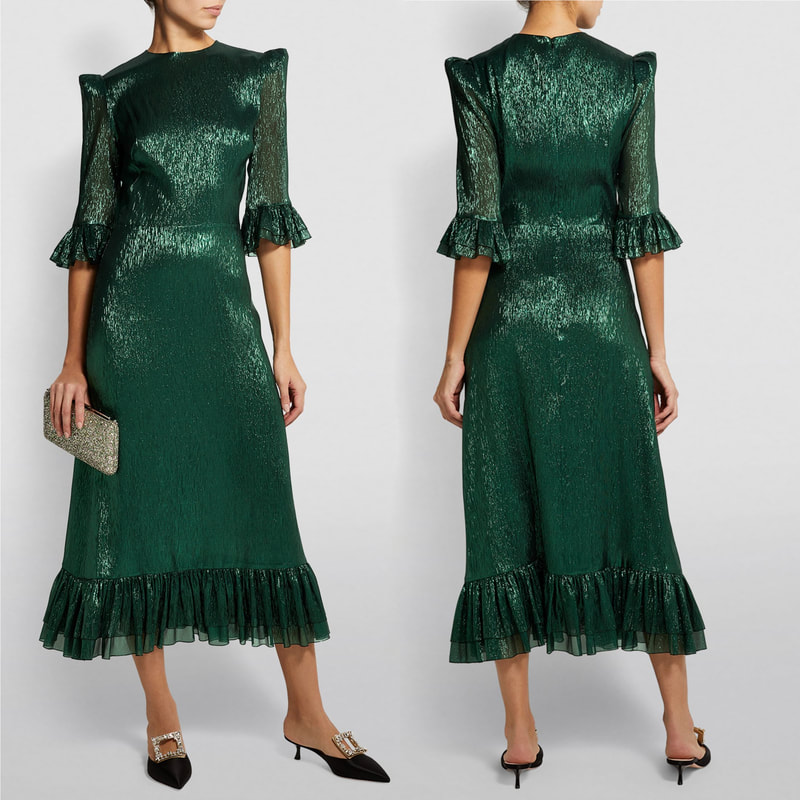 emerald green 'Falconetti' Metallic Silk Dress by The Vampire’s Wife