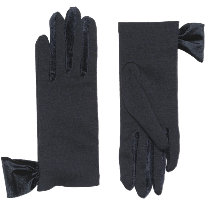 Cornelia James 'Alice' Black Merino Wool Gloves