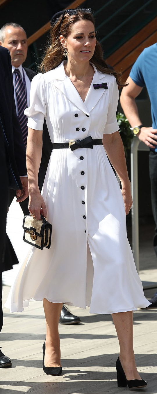 Alexander McQueen Black Bow-Front Leather Waist Belt as seen on Kate Middleton, the Duchess of Cambridge.