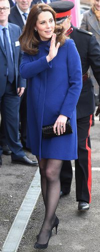 Aspinal x Beulah Blue Heart Black Croc Clutch as seen on Kate Middleton, The Duchess of Cambridge at Action on Addiction 2018