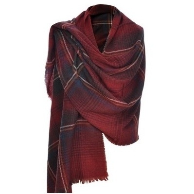 Really Wild claret red cashmere mix wrap scarf