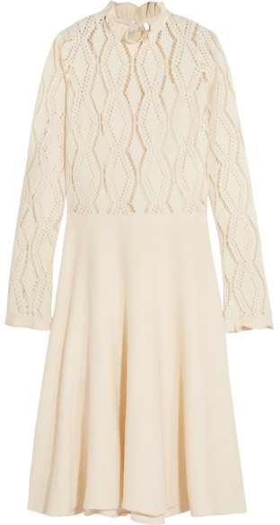 SEE BY CHLOÉ Pointelle-knit cotton-blend dress