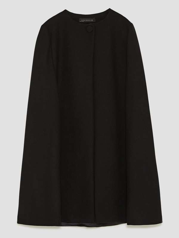 black cape jacket zara