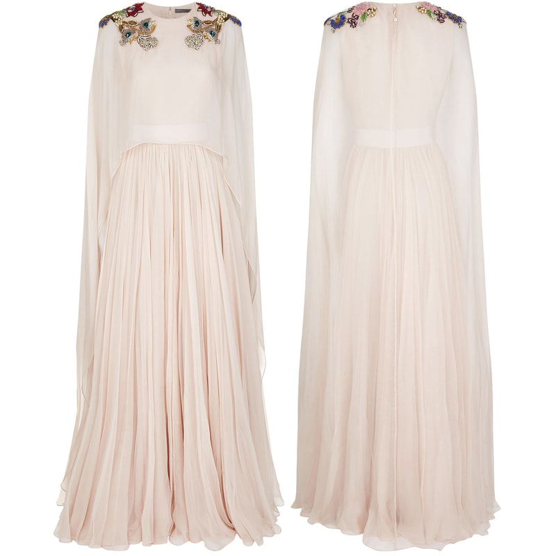 Alexander McQueen Blush Pink Cape Gown as seen on Duchess Kate Middleton