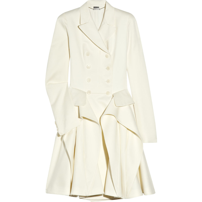 Alexander McQueen Ivory Ruffle Samurai Skirt Coat
