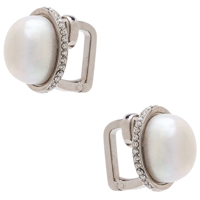 Balenciaga Eugenia Mabe Pearl Clip Earrings