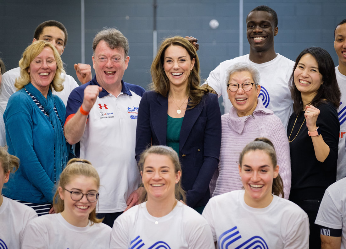 Duchess of Cambridge meets parents of athletes at SportsAid event at Olympic Park
