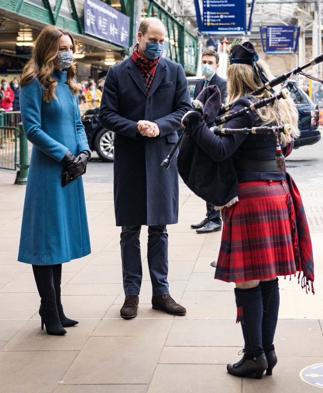 The Duke and Duchess of Cambridge arrived in Edinburgh on 7 December 2020 for their first stop of the Royal Train tour