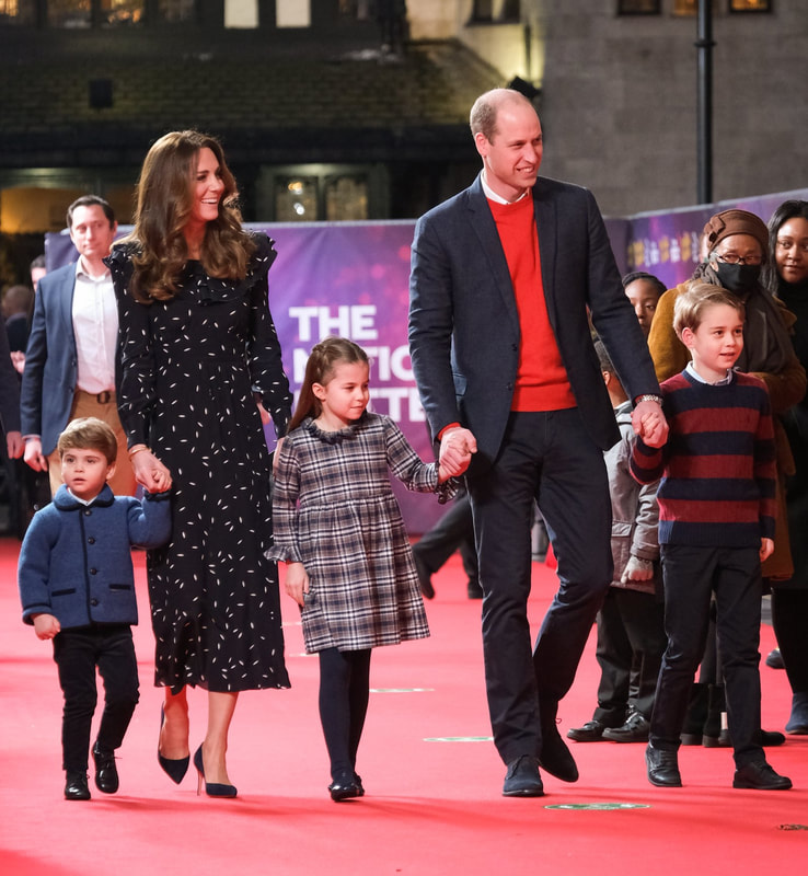 The Duke and Duchess of Cambridge attended a special performance of The National Lottery’s Pantoland at The Palladium, with their children Prince George, Princess Charlotte, and Prince Louis.