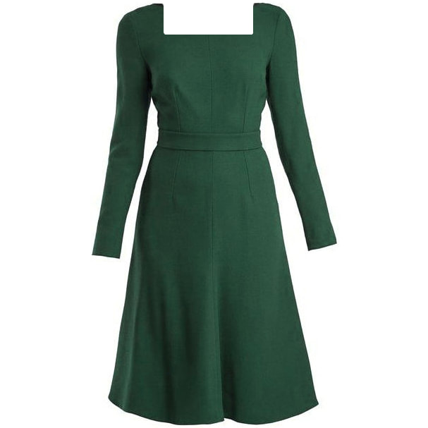 Emilia Wickstead 'Kate' Green Square Neck Dress