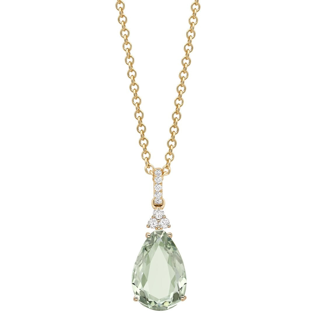Kiki McDonough Candy Mini Green Amethyst & Diamond Pendant Necklace