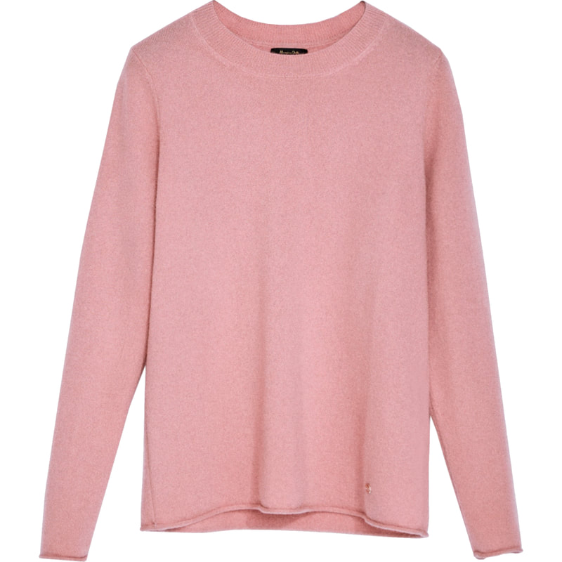 Massimo Dutti Rose Pink 100% Cashmere Crew Neck Sweater