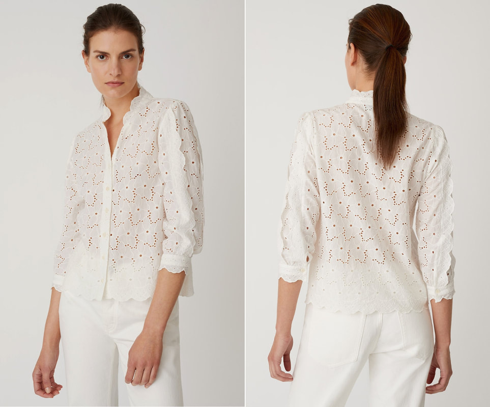 M.i.h Jeans 'Mabel' white broderie-anglaise cotton shirt