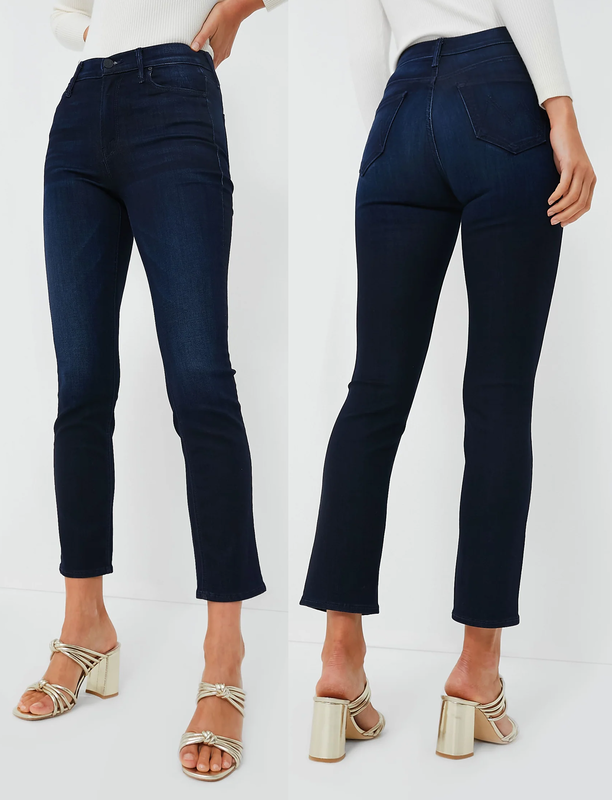 MOTHER 'The Dazzler' Mid-Rise Straight-Leg Jeans in Now or Never Wash