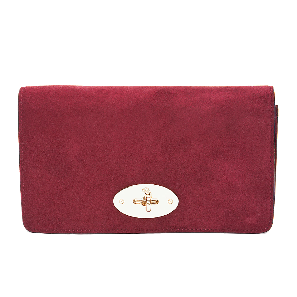 Mulberry Bayswater Cranberry Suede Clutch