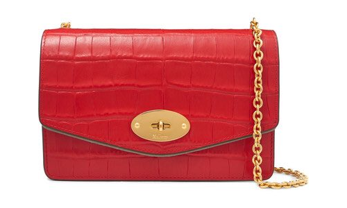 Mulberry Small Darley Bag in Red Croc
