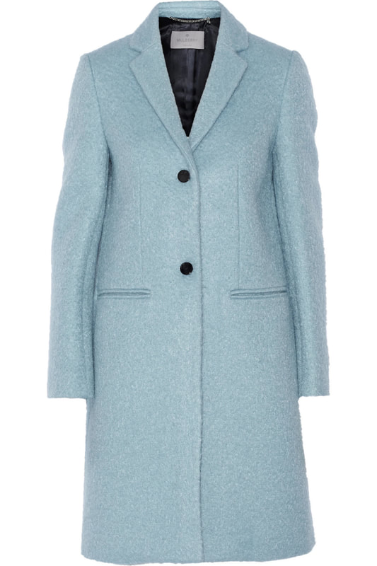 sky blue Mulberry 'Paddington' wool-blend coat