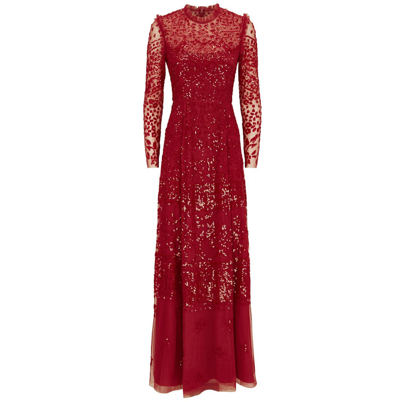 Needle & Thread 'Aurora' Red Sequin Gown