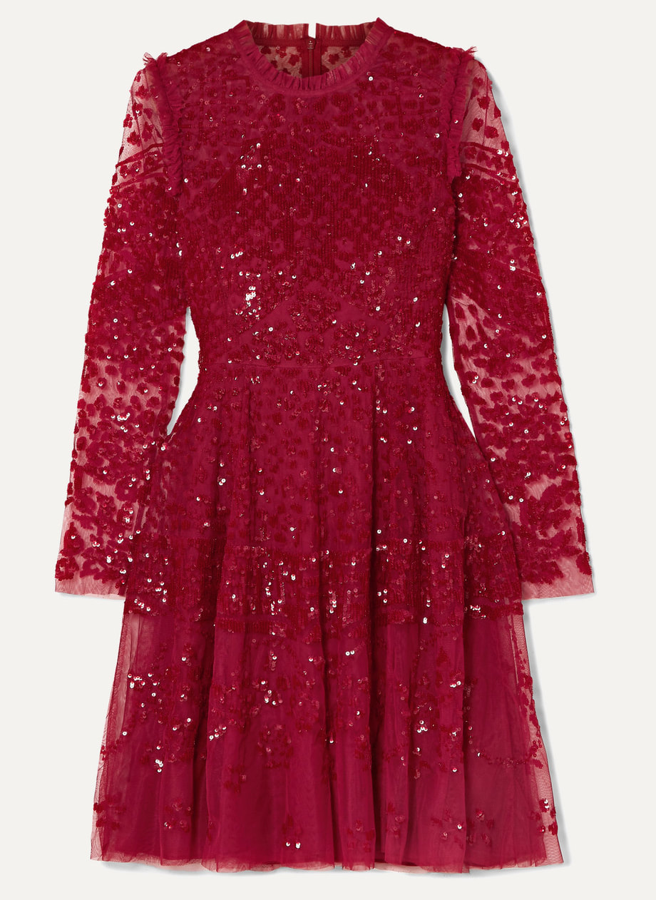 red Needle & Thread 'Aurora' mini dress
