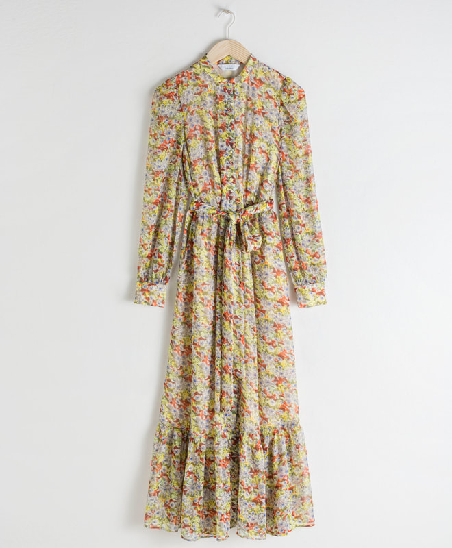 & Other Stories Floral Ruffled Maxi Dress