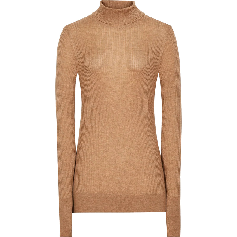 Reiss 'Sophie' Camel Knitted Roll Neck Top