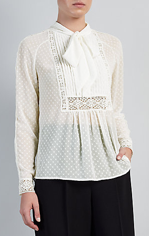 Somerset by Alice Temperley Spot Pretty Blouse, Ivory
