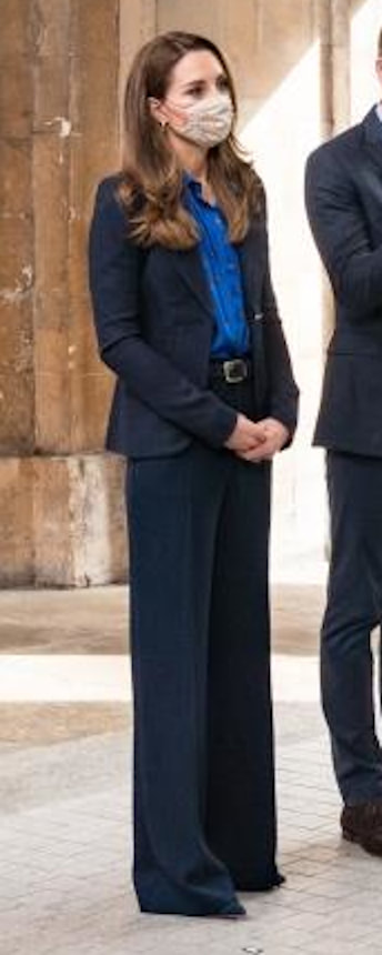 Roland Mouret Lucanus Trousers in Navy as seen on Kate Middleton, Duchess of Cambridge