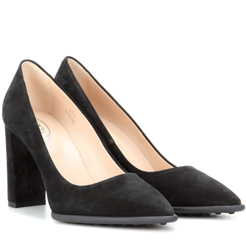 black suede high heels