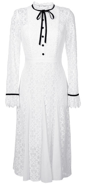 Temperley London Eclipse Lace Collar Dress in White