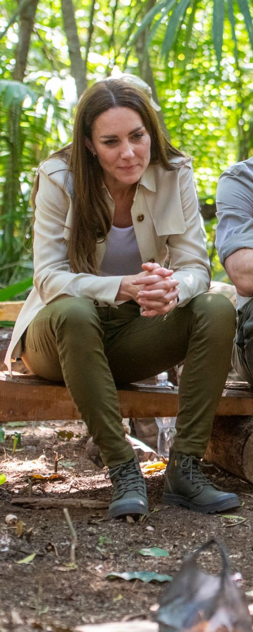 Palladium Pampa Hi HTG Supply Boots in Olive Night as seen on Kate Middleton, The Duchess of Cambridge.