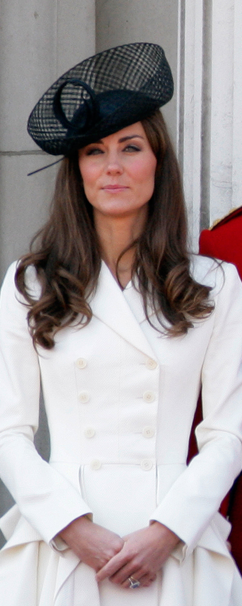 Alexander McQueen Ivory Ruffle Samurai Skirt Coat as seen on Kate Middleton, The Duchess of Cambridge