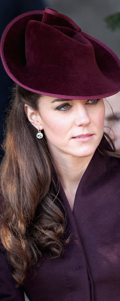 Kiki Green Amethyst Oval Drop & Diamond Earrings as seen on Kate Middleton, The Duchess of Cambridge