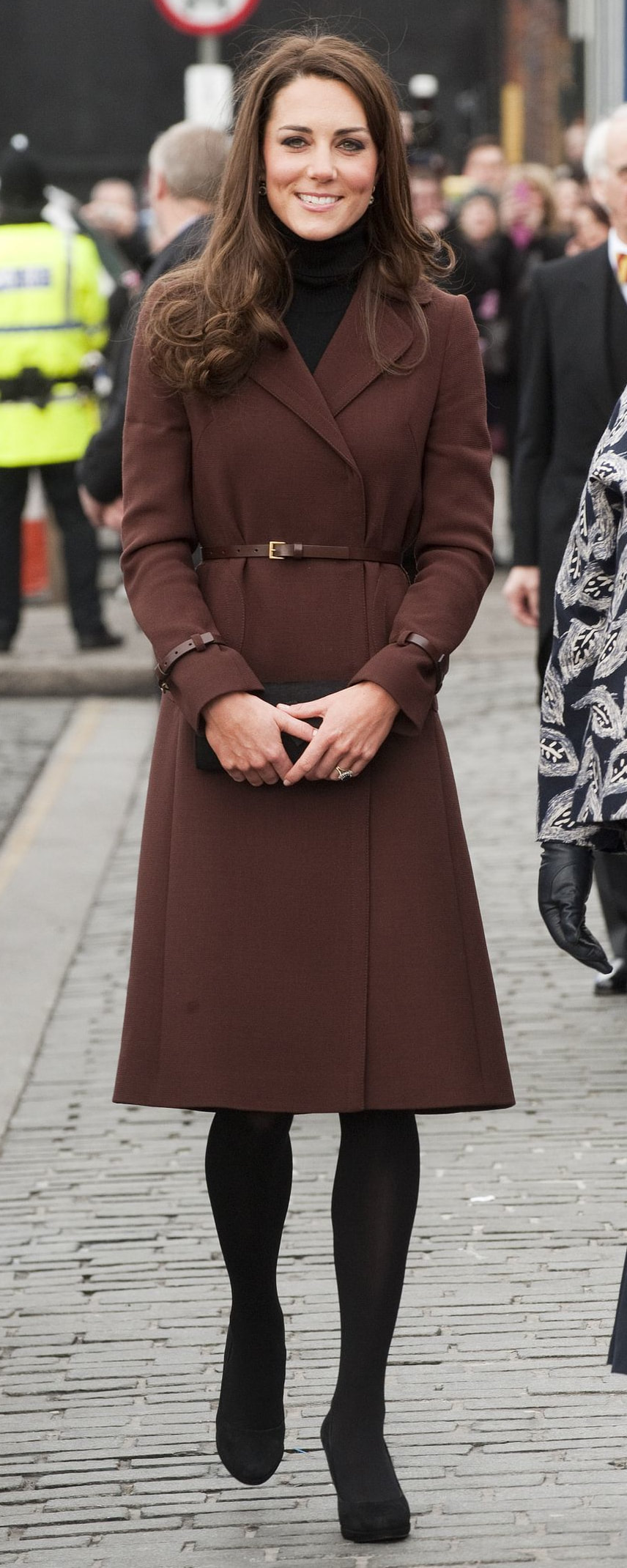 Hobbs Celeste Coat in Chestnut Brown as seen on Kate Middleton, The Duchess of Cambridge.