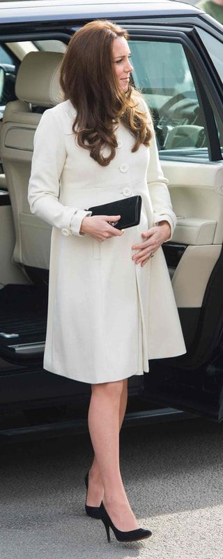 Jojo Maman Bebe Cream Princess Line Maternity Coat as seen on Kate Middleton, The Duchess of Cambridge.