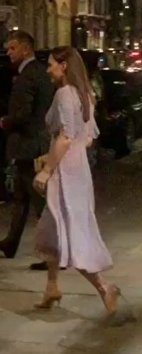 LK Bennett Madison Chiffon Dress in Blue Multi as seen on Kate Middleton, The Duchess of Cambridge.