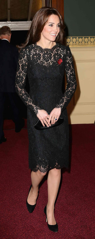 Dolce & Gabbana Black Floral Lace Dress as seen on Kate Middleton, The Duchess of Cambridge.
