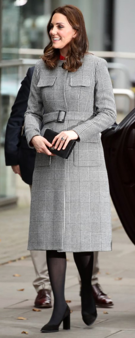 LK Bennett Delli Check Coat as seen on Kate Middleton, The Duchess of Cambridge at the Children's Global Media Summit