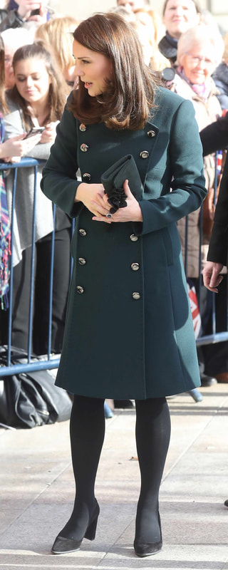 D&G Double Breasted Coat in Pine Green as seen on Kate Middleton, The Duchess of Cambridge.