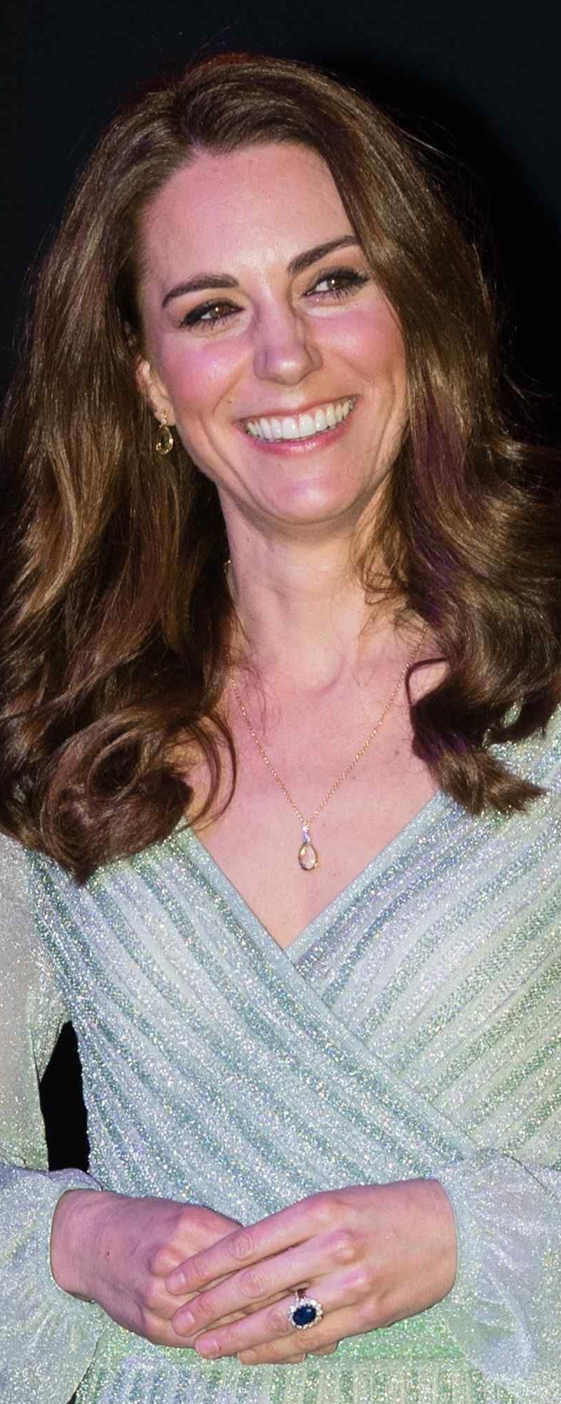 Kiki McDonough Candy Mini Green Amethyst and Diamond Pendant Necklace as seen on Kate Middleton, The Duchess of Cambridge.