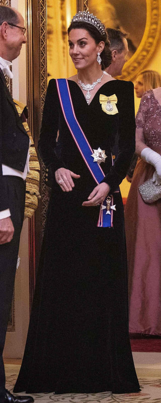 Alexander McQueen Black Velvet Gown as seen on Kate Middleton, The Duchess of Cambridge