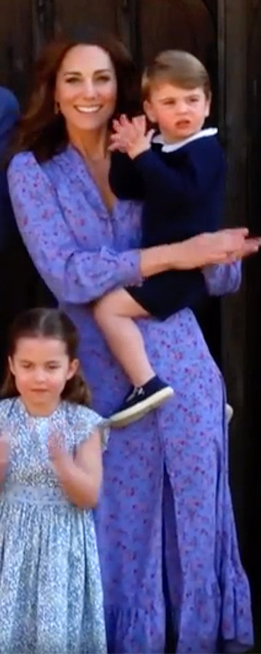 Ghost Anouk Blue Floral Midi Dress as seen on Kate Middleton, The Duchess of Cambridge.