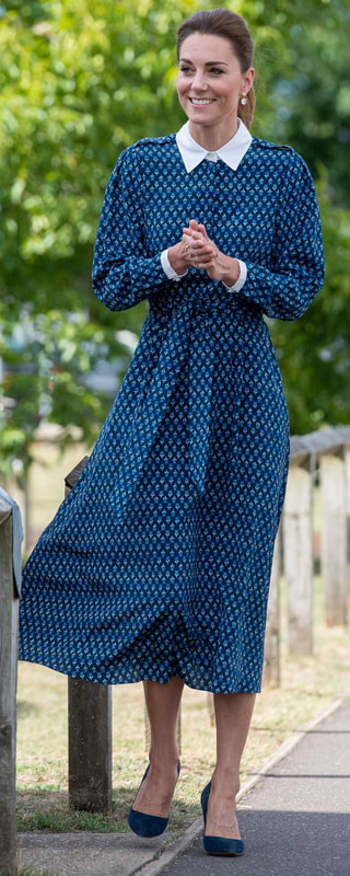 Beulah Shalini Floral-Print Silk Midi Dress as seen on Kate Middleton, The Duchess of Cambridge
