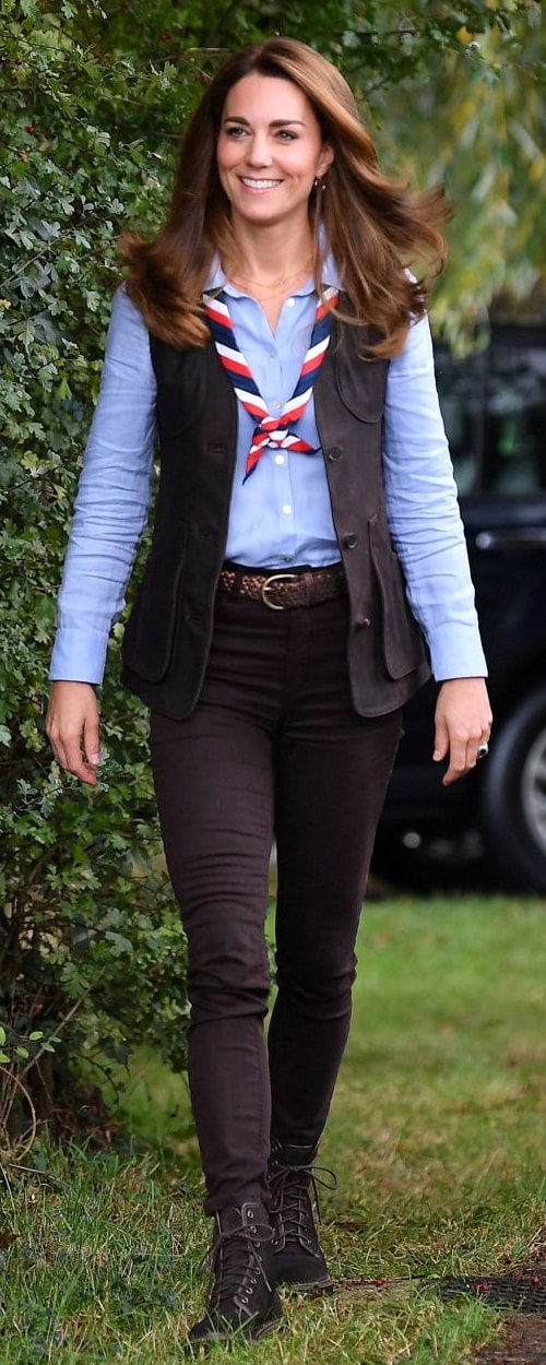 Really Wild Clothing Dark Brown Nubuck Waistcoat as seen on Kate Middleton, The Duchess of Cambridge.
