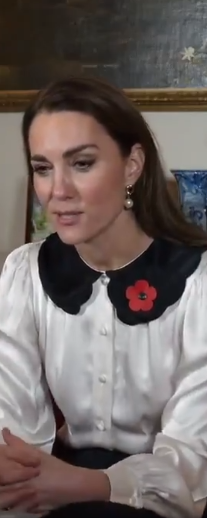 Ghost Boo Ivory Blouse​ as seen on Kate Middleton, The Duchess of Cambridge.