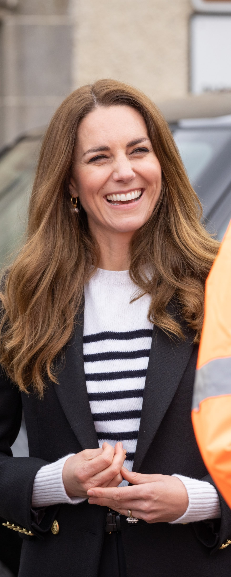Erdem Lotus Black & White Stripe Cashmere Jumper as seen on Kate Middleton, the Duchess of Cambridge.