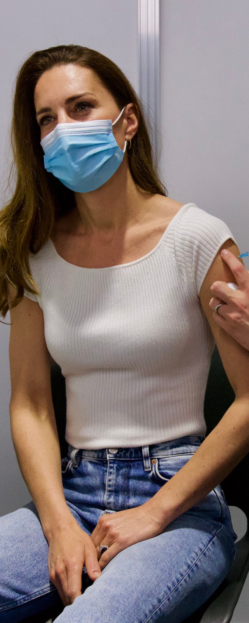 The Duchess of Cambridge recieved her first COVID-19 vaccine shot on 28 May 2021