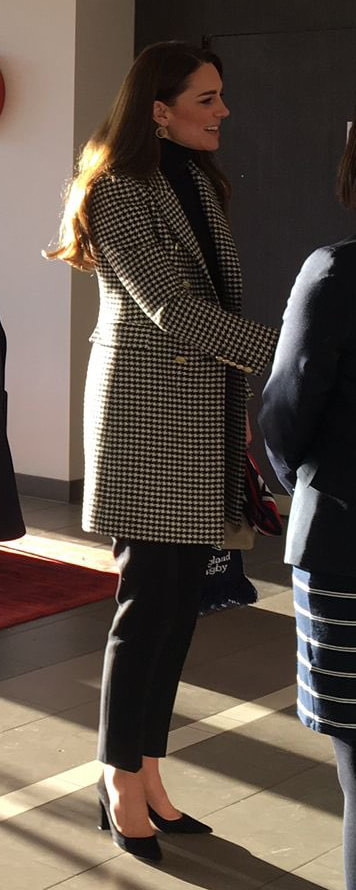 Holland Cooper Knightsbridge Coat in Houndstooth seen on Kate Middleton, The Duchess of Cambridge.