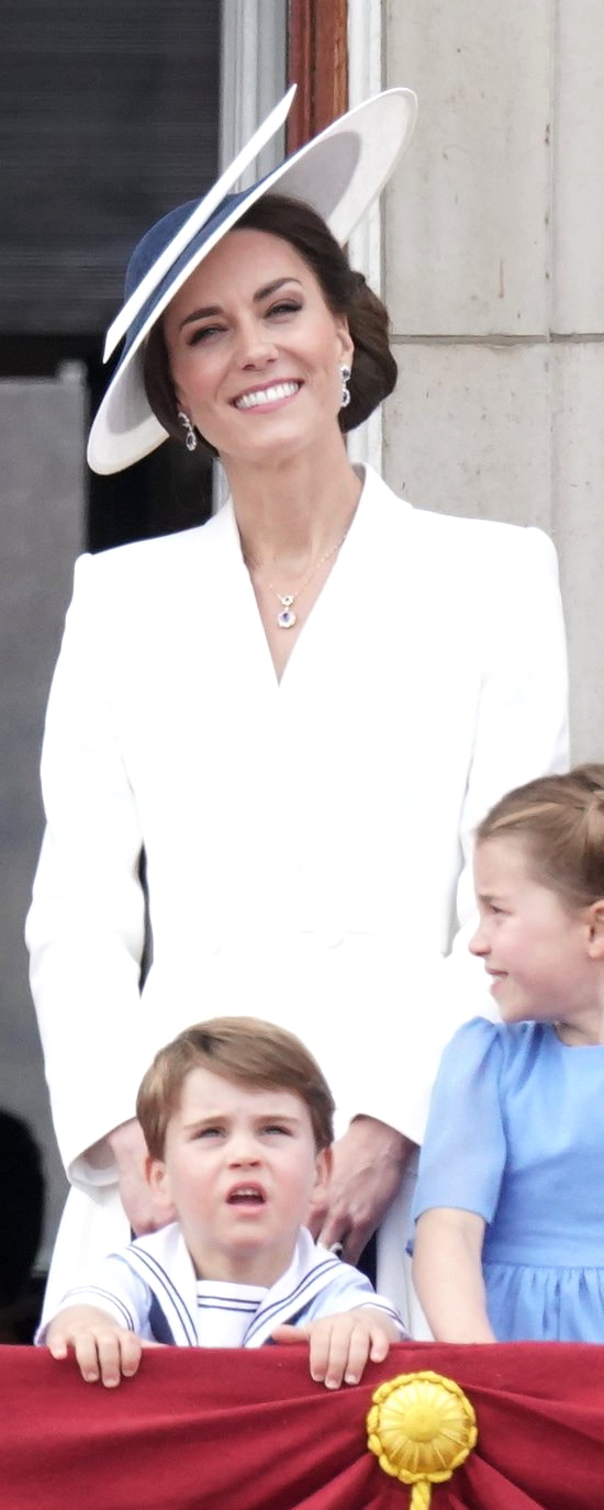 Philip Treacy Saturn Dome Hat in Navy & White as seen on Kate Middleton, The Duchess of Cambridge.