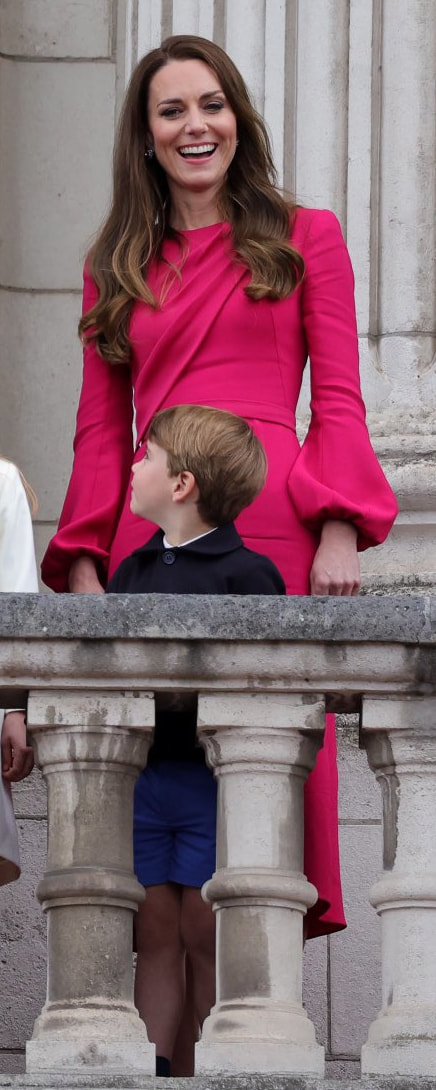 Stella McCartney Drape Front Dress in Fuchsia Pink as seen on Kate Middleton, The Duchess of Cambridge.